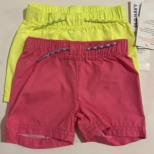 Old Navy Kids' Pink and Yellow Swim Shorts Set (2) NWT